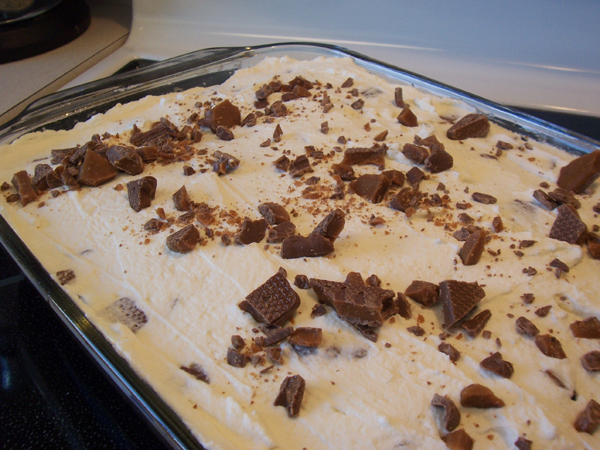 caramel fudge skor cake