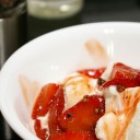 Peppered Strawberry Flambé