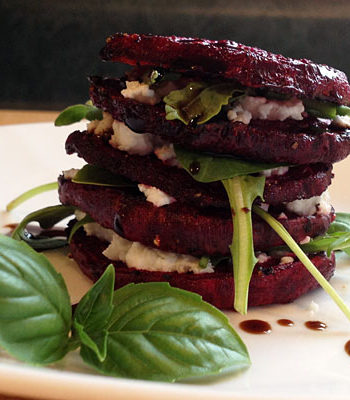 Stacked Beet and Arugula Salad