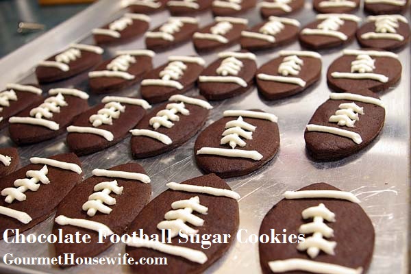 chocolate football sugar cookies