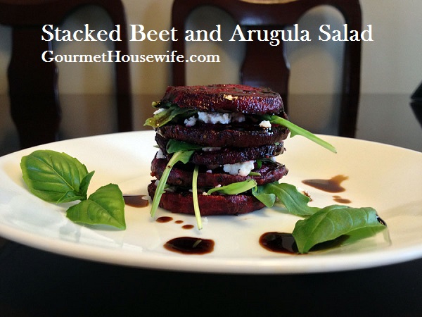 Stacked Beet and Arugula Salad