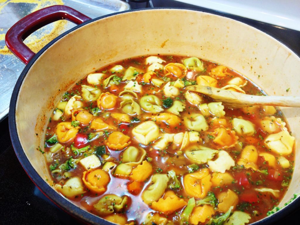 Tomato Vegetable Tortellini Soup