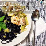 Squid Ink Pasta with Shrimp and Artichokes