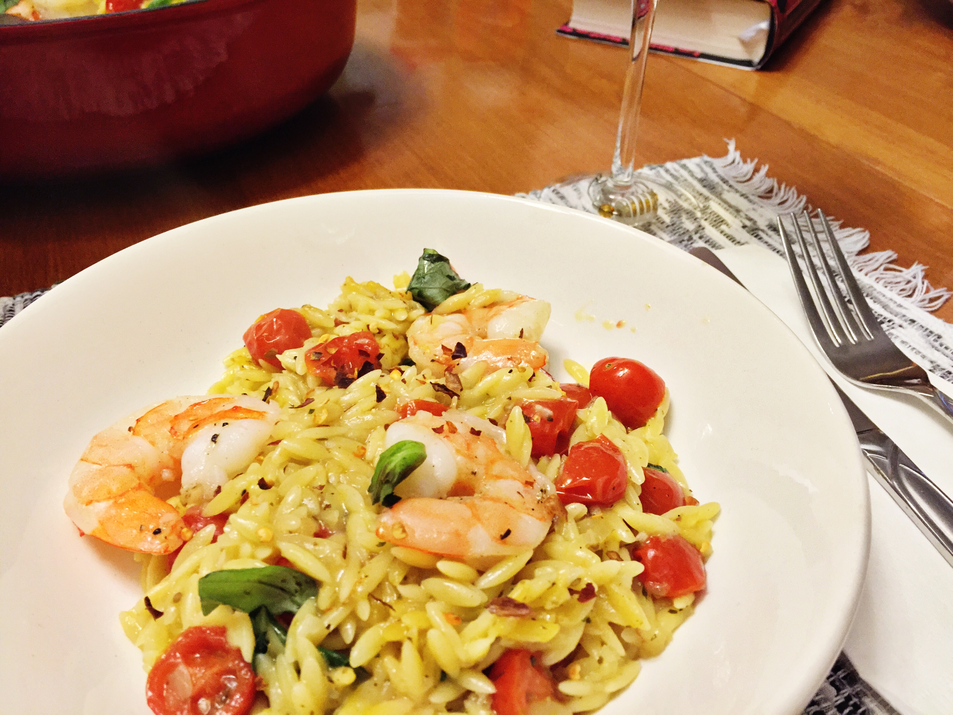 King Prawn Orzo with Tomato and Saffron - Zena's Kitchen